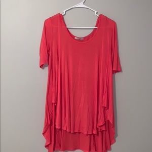 Short Sleeve Loose Fitted Pink Blouse